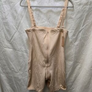 SHAPELLX Full Body Shaper Bodysuit Zipper Closure Adjustable Straps Beige XXL